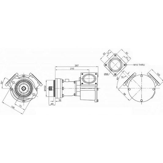 18770-0003 Jabsco Raw Water Pump Flange Mount Cummins